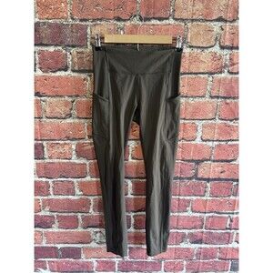 Lululemon Womens Green Cropped Athletic Pull On Leggings Size 4 LW5BP1T